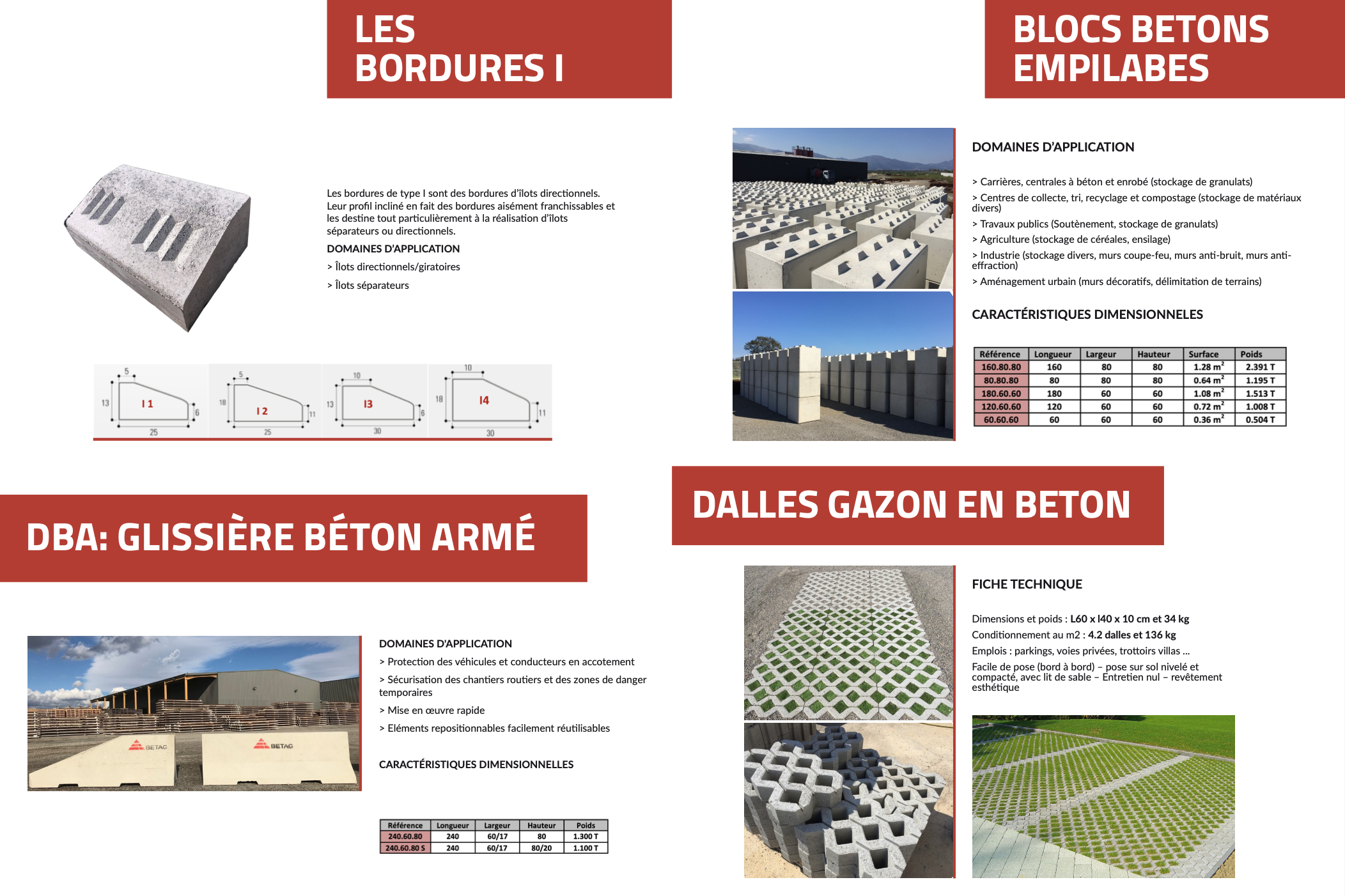 Bordures I, blocs empilables et dalles